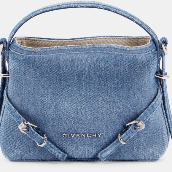 Givenchy Nano Voyou Tote Bag in Medium Blue Denim NWT - Picture 1 of 13